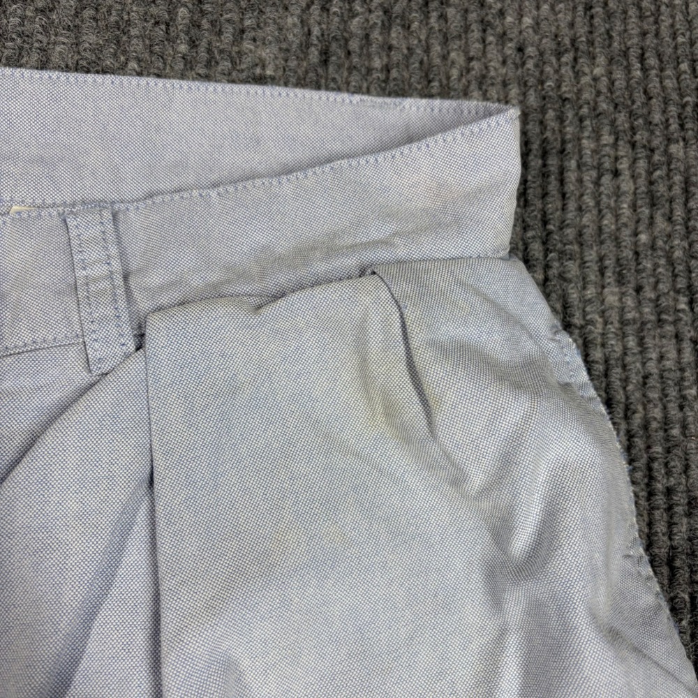 Polo Ralph Lauren Shorts Mens 33 Blue Oxford Cotton Pleated Chino Preppy - Picture 8 of 10